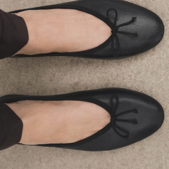 Mango Real Leather Ballet Flat 🖤 NWOT - Picture 4 of 8